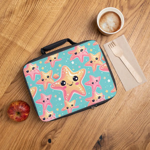 Vibrant Starfishes Lunch Bag - Zippered Closure - Dipaliz - Bags