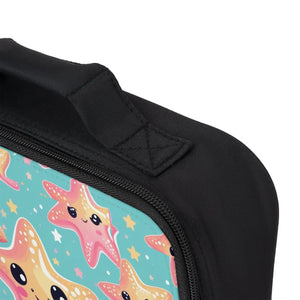 Vibrant Starfishes Lunch Bag - Zippered Closure - Dipaliz - Bags