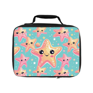 Vibrant Starfishes Lunch Bag - Zippered Closure - Dipaliz - Bags