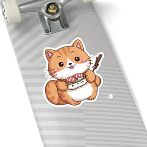 Cute Sushi Cat Kiss-cut Stickers - Quirky Feline Design - Dipaliz - Decorative