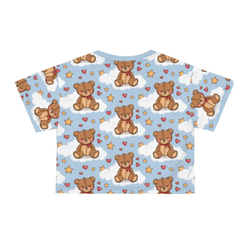 Chic Teddy Bear Crop Tee: Style Meets Comfort - All Over Prints