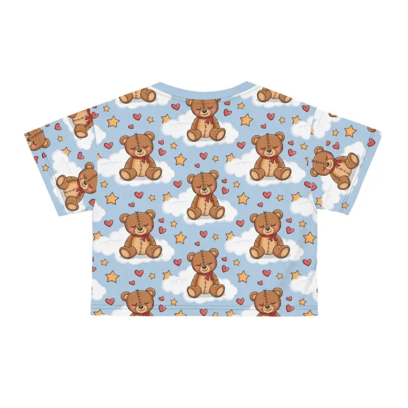 Chic Teddy Bear Crop Tee: Style Meets Comfort - All Over Prints