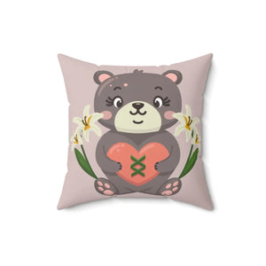 Teddy Bear Polyester Square Pillow Soft Decor - Dipaliz - Throw Pillows