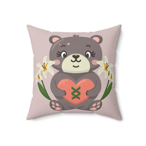 Teddy Bear Polyester Square Pillow Soft Decor - Dipaliz - Throw Pillows