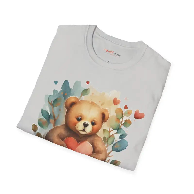 Unisex Softstyle T-shirt with Cute Teddy Bear Design - T-shirt