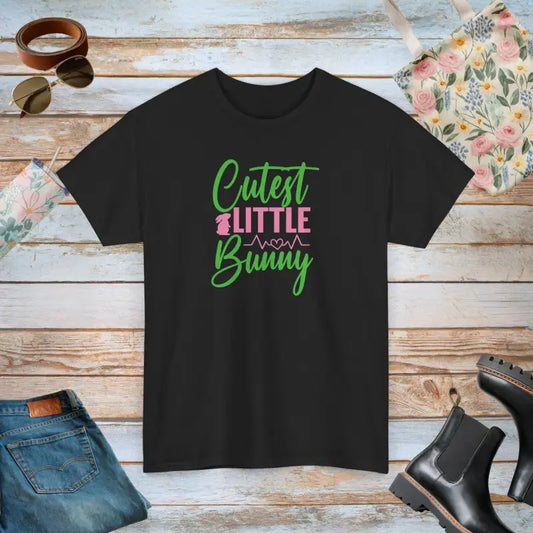 Get Hoppin’ with the Cutest Bunny Unisex Deluxe Tee - Black / s T-shirt