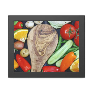 Vegetables Framed Art Cutting Board Kitchen Poster - Dipaliz - 14″ x 11″ (horizontal) / Black Frame / Semi Glossy