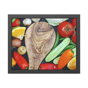 Vegetables Framed Art Cutting Board Kitchen Poster - Dipaliz - 20″ x 16″ (horizontal) / Black Frame / Semi Glossy