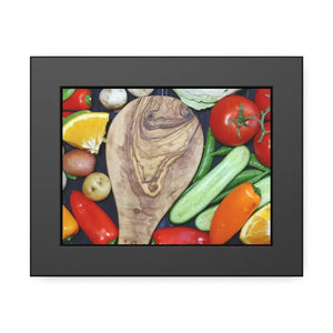 Vegetables Framed Art Cutting Board Kitchen Poster - Dipaliz - 8’’ x 6’’ (horizontal) / Black Frame / Semi Glossy