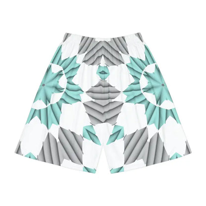 Cyan Blue Abstract Men’s Shorts - Style and Comfort Unleashed! - All Over Prints