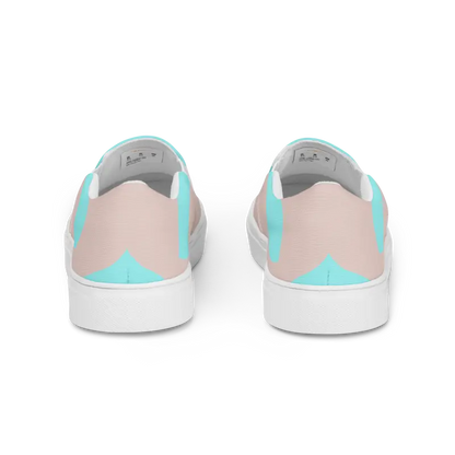 Cyan Geometric Canvas Slip-ons: Style Meets Comfort - Shoes