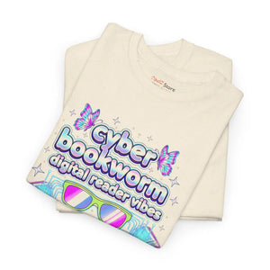 Cyber Bookworm T-shirt, Digital Reader Vibes Graphic Tee - T-shirts - s