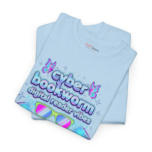 Cyber Bookworm T-shirt, Digital Reader Vibes Graphic Tee - T-shirts - s