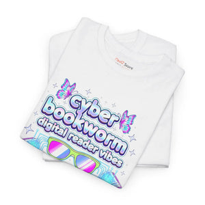 Cyber Bookworm T-shirt, Digital Reader Vibes Graphic Tee - T-shirts - s