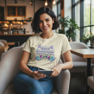 Cyber Bookworm T-shirt, Digital Reader Vibes Graphic Tee