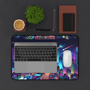 Cybercity Cityscape Desk Mat - Futuristic Workspace Awaits - Dipaliz - 12’’ × 18’’ - Workstation & Cubicle Accessories