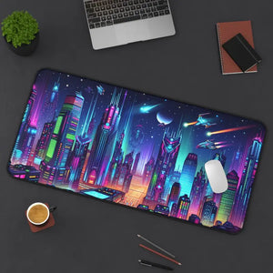Cybercity Cityscape Desk Mat - Futuristic Workspace Awaits - Dipaliz - Workstation & Cubicle Accessories