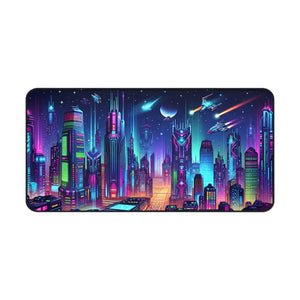 Cybercity Cityscape Desk Mat - Futuristic Workspace Awaits - Dipaliz - Workstation & Cubicle Accessories