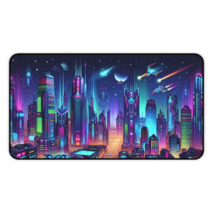 Cybercity Cityscape Desk Mat - Futuristic Workspace Awaits - Dipaliz - Workstation & Cubicle Accessories