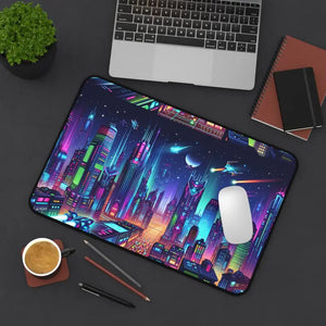 Cybercity Cityscape Desk Mat - Futuristic Workspace Awaits - Dipaliz - Workstation & Cubicle Accessories