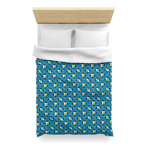 Geometric Blue Tile Duvet Cover - Retro Modern Bedding - Dipaliz - Home Decor