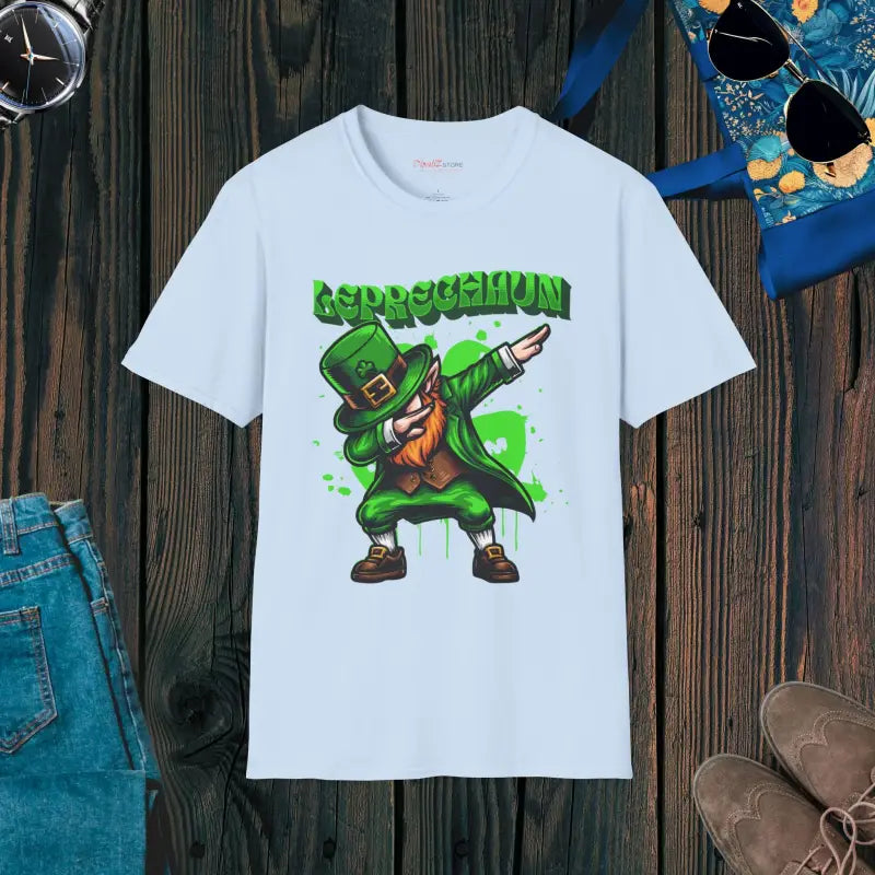 Lucky Dabbing Leprechaun Tee for St. Patrick’s Day Fun - Light Blue / s T-shirt