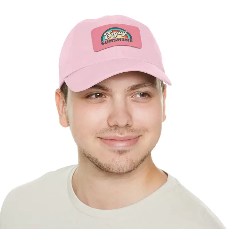 Bio-washed Chino Dad Hats: Effortless Cool for any Day - Light Pink / Patch / Rectangle / one Size Hats