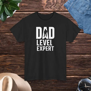 Dad Level Expert Heavy Cotton Tee - Father’s Day Shirt - Dipaliz - Black / s - T-shirts