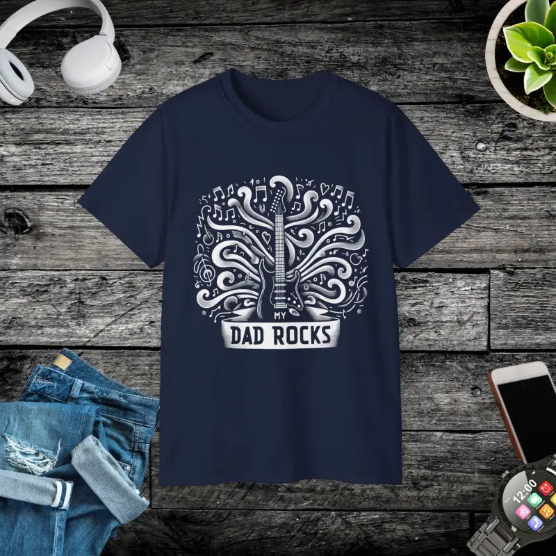 Rock Father’s Day with the ?My Dad Rocks’ Guitar Tee - Navy / s T-shirt