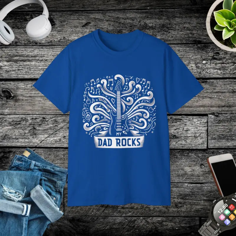 Rock Father’s Day with the ?My Dad Rocks’ Guitar Tee - Royal / s T-shirt