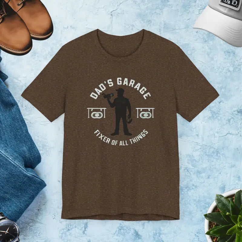 Dad’s Garage Ultimate Comfy Crew Jersey Tee - Heather Brown / Xs T-shirt