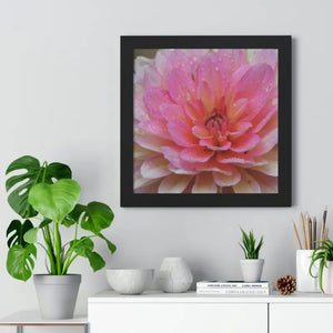 Dahlia Closeup Flower Framed Horizontal Poster - Dipaliz - Posters Prints & Visual Artwork