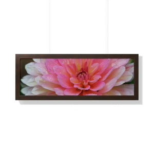 Dahlia Closeup Flower Framed Horizontal Poster - Dipaliz - 36″ x 12″ / Walnut - Posters Prints & Visual Artwork