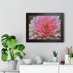 Dahlia Closeup Flower Framed Horizontal Poster - Dipaliz - Posters Prints & Visual Artwork