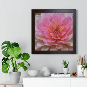 Dahlia Closeup Flower Framed Horizontal Poster - Dipaliz - Posters Prints & Visual Artwork