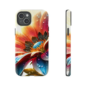 Large Dahlia Flower Protective Phone Cases with Water Drops - Dipaliz - Mobile