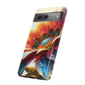 Large Dahlia Flower Protective Phone Cases with Water Drops - Dipaliz - Mobile