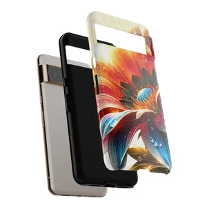 Large Dahlia Flower Protective Phone Cases with Water Drops - Dipaliz - Mobile