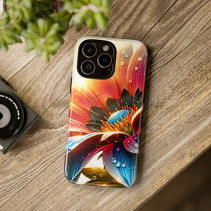 Large Dahlia Flower Protective Phone Cases with Water Drops - Dipaliz - Mobile