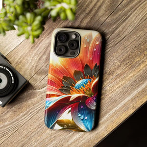 Large Dahlia Flower Protective Phone Cases with Water Drops - Dipaliz - Mobile