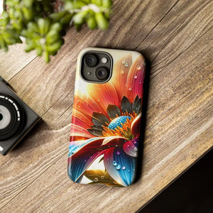 Large Dahlia Flower Protective Phone Cases with Water Drops - Dipaliz - Mobile