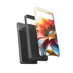 Large Dahlia Flower Protective Phone Cases with Water Drops - Dipaliz - Mobile