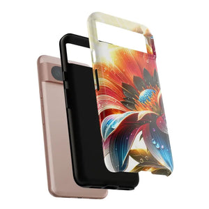 Large Dahlia Flower Protective Phone Cases with Water Drops - Dipaliz - Mobile