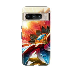 Large Dahlia Flower Protective Phone Cases with Water Drops - Dipaliz - Google Pixel 8 Pro / Glossy - Mobile