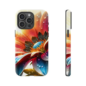 Large Dahlia Flower Protective Phone Cases with Water Drops - Dipaliz - Iphone 15 Pro Max / Glossy - Mobile