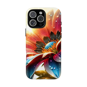 Large Dahlia Flower Protective Phone Cases with Water Drops - Dipaliz - Iphone 16 Pro Max / Glossy - Mobile