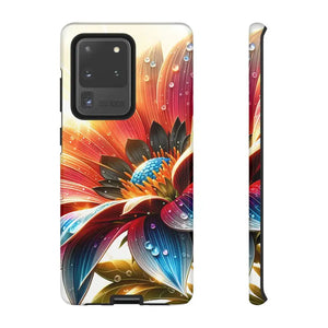 Large Dahlia Flower Protective Phone Cases with Water Drops - Dipaliz - Samsung Galaxy S20 Ultra / Glossy - Mobile