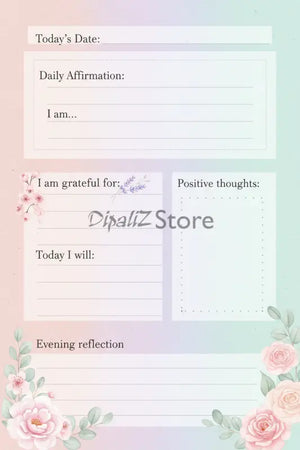 Digital Downloads - Affirmation Journal Printable - Floral Gradient Daily Guide - Dipaliz