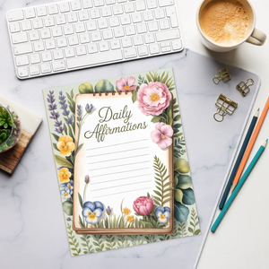 Floral Affirmations Notepad Boost Positivity 8.5x11 - Dipaliz - Notepads