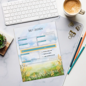 Vibrant Meadow Daily Overview Notepad - Floral Paper - Dipaliz - Notepads